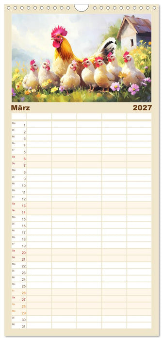 Im Glanz der Federn. Schöne Hühner in malerischer Harmonie (CALVENDO Familienplaner 2027)