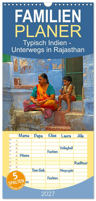 Typisch Indien - Unterwegs in Rajasthan (CALVENDO Familienplaner 2027)