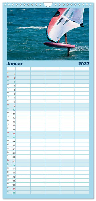 Wingfoilen - fliegen über das Wasser (CALVENDO Familienplaner 2027)