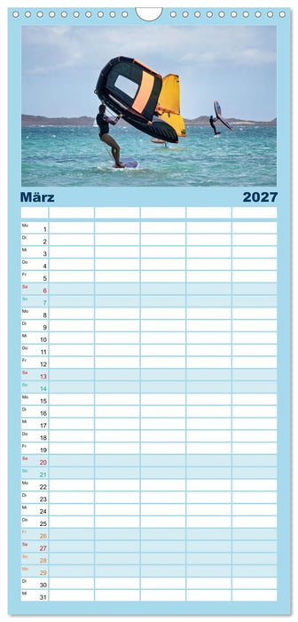 Wingfoilen - fliegen über das Wasser (CALVENDO Familienplaner 2027)