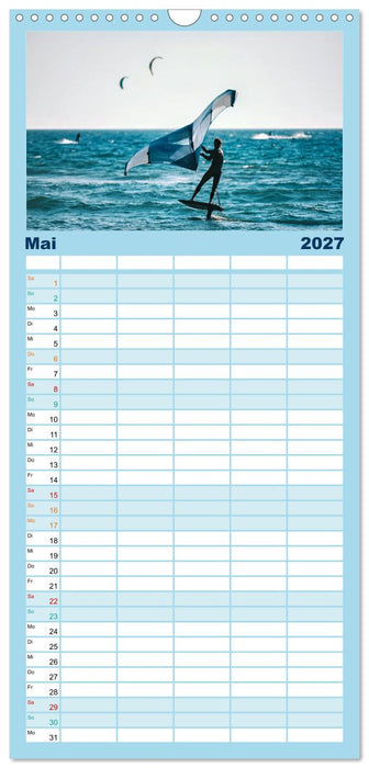 Wingfoilen - fliegen über das Wasser (CALVENDO Familienplaner 2027)