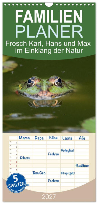 Frosch Karl, Hans und Max im Einklang der Natur (CALVENDO Familienplaner 2027)