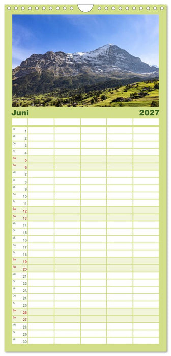 Schweizer Panorama - Von den Alpen bis zu den Seen (CALVENDO Familienplaner 2027)
