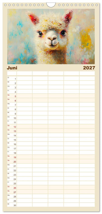 Alpakas. Entzückende Paintings in duftigen Farben (CALVENDO Familienplaner 2027)