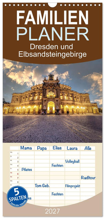 Dresden und Elbsandsteingebirge (CALVENDO Familienplaner 2027)