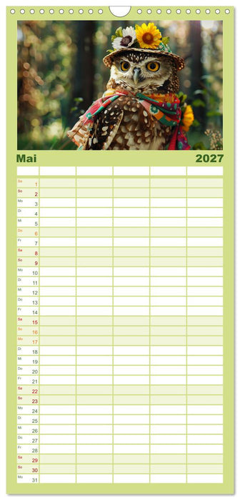 Waldtiere mit Stil. Tierische Trendsetter in der Natur (CALVENDO Familienplaner 2027)