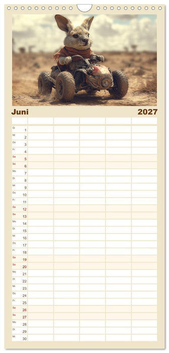 Tierische Rennfahrer - Mit Tieren im Oldtimer durch das Jahr (CALVENDO Familienplaner 2027)