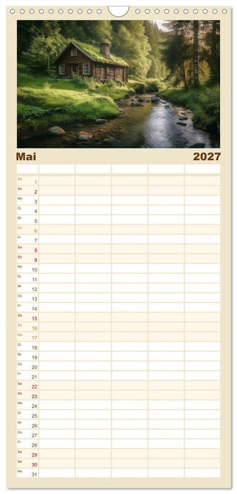 Hüttenzauber - Ein visueller Streifzug durch Norwegens Wildnis (CALVENDO Familienplaner 2027)