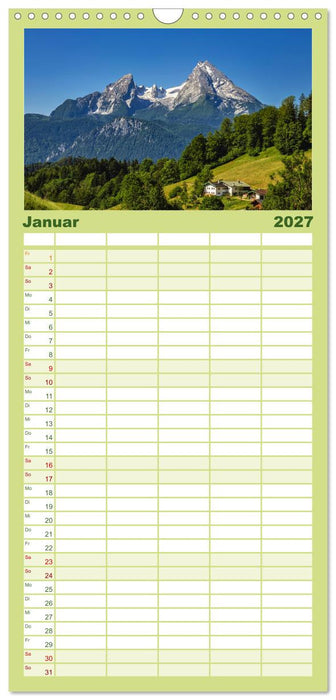 Bayern - Seen, Berge, Landschaft (CALVENDO Familienplaner 2027)