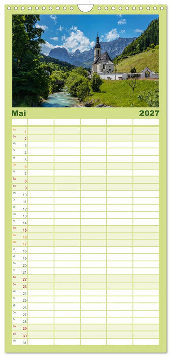 Bayern - Seen, Berge, Landschaft (CALVENDO Familienplaner 2027)