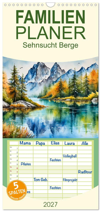 Sehnsucht Berge (CALVENDO Familienplaner 2027)