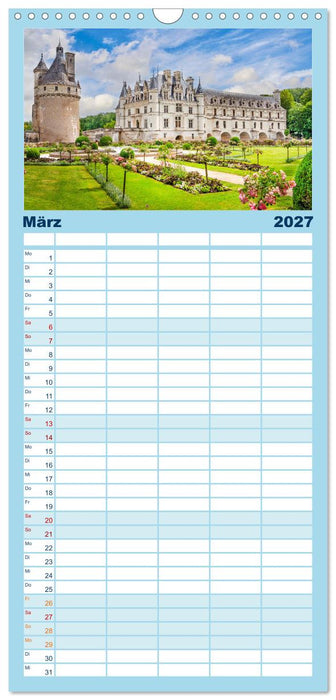 Châteaux. Im Tal der Loire (CALVENDO Familienplaner 2027)