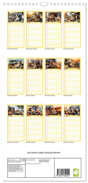 Der tierisch lustige Camping-Kalender (CALVENDO Familienplaner 2027)
