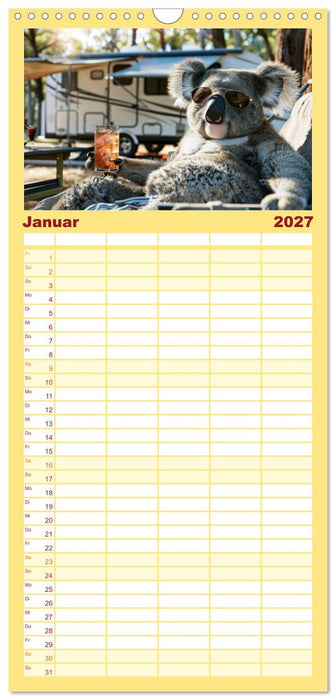 Der tierisch lustige Camping-Kalender (CALVENDO Familienplaner 2027)