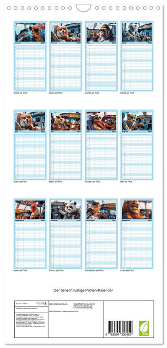 Der tierisch lustige Piloten-Kalender (CALVENDO Familienplaner 2027)