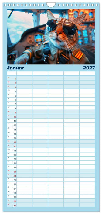 Der tierisch lustige Piloten-Kalender (CALVENDO Familienplaner 2027)