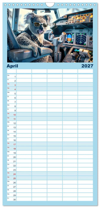 Der tierisch lustige Piloten-Kalender (CALVENDO Familienplaner 2027)