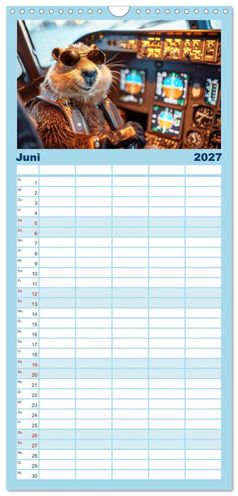 Der tierisch lustige Piloten-Kalender (CALVENDO Familienplaner 2027)