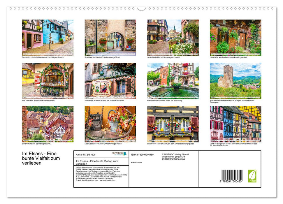 Im Elsass - Eine bunte Vielfalt zum verlieben (CALVENDO Premium Wandkalender 2027)