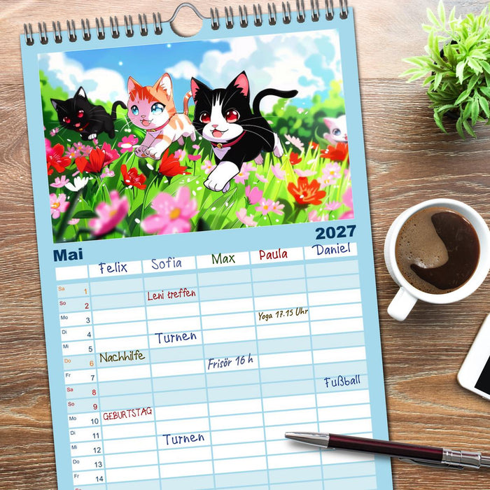 Anime Cats (CALVENDO Familienplaner 2027)