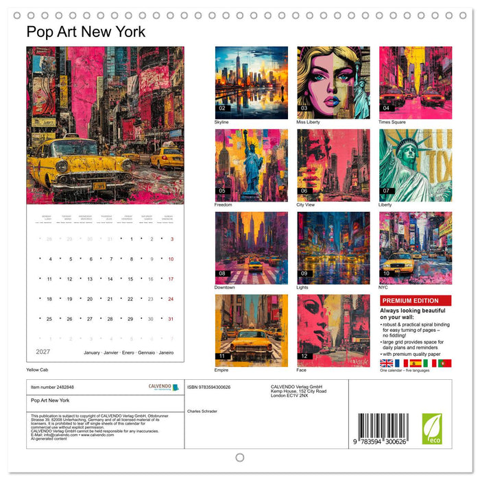 Pop Art New York (CALVENDO Monthly Calendar 2027)