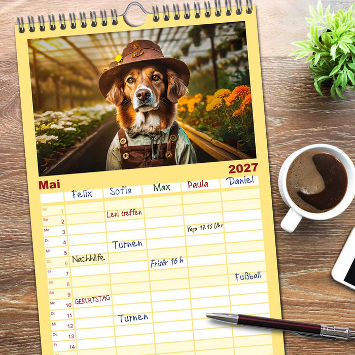 Wenn Hunde arbeiten (CALVENDO Familienplaner 2027)