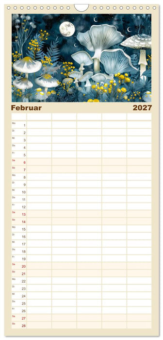 Zauberwelt der Pilze - Fantasievolle Pilze im verwunschenen Wald (CALVENDO Familienplaner 2027)