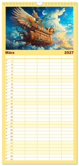 Sternenkrieger - Science Fiction Visionen der Maya und Azteken (CALVENDO Familienplaner 2027)