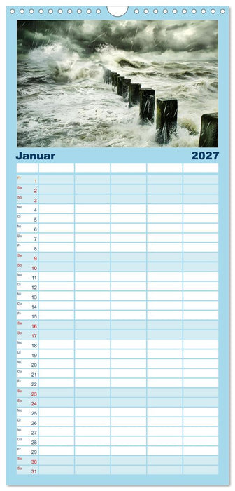 Sturmwarnung an der Küste (CALVENDO Familienplaner 2027)