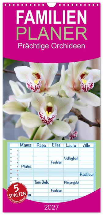 Prächtige Orchideen (CALVENDO Familienplaner 2027)