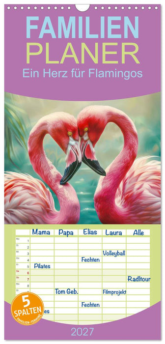 Ein Herz für Flamingos (CALVENDO Familienplaner 2027)