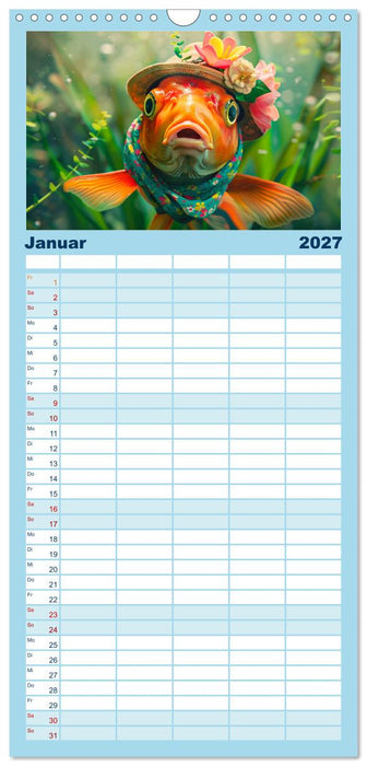 Fashion-Fisch. Die lustige Welt der Unterwasser-Mode (CALVENDO Familienplaner 2027)