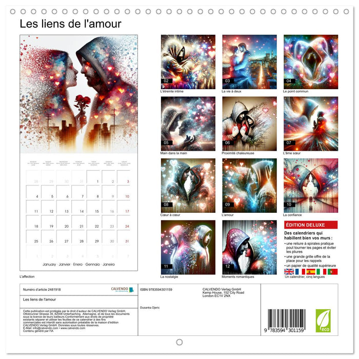 Les liens de l'amour (CALVENDO Calendrier mensuel 2027)