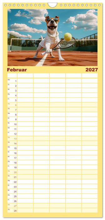 Der tierisch lustige Tennis-Kalender (CALVENDO Familienplaner 2027)