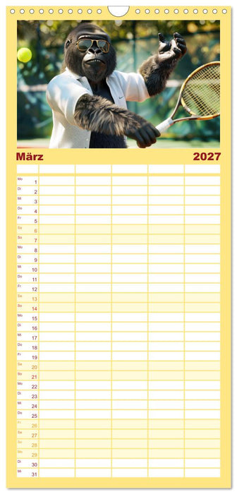 Der tierisch lustige Tennis-Kalender (CALVENDO Familienplaner 2027)