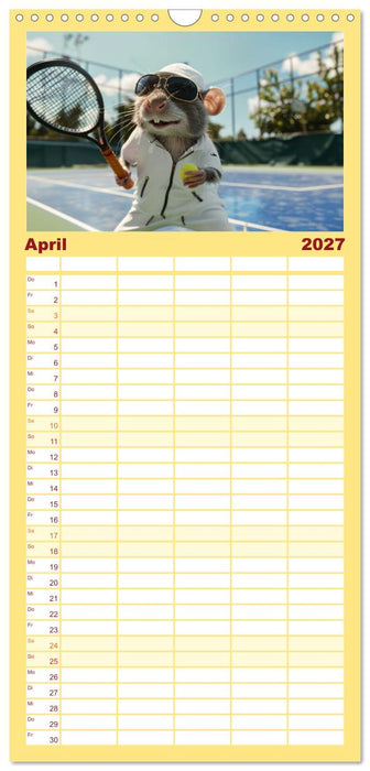Der tierisch lustige Tennis-Kalender (CALVENDO Familienplaner 2027)