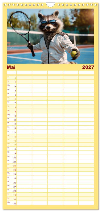 Der tierisch lustige Tennis-Kalender (CALVENDO Familienplaner 2027)