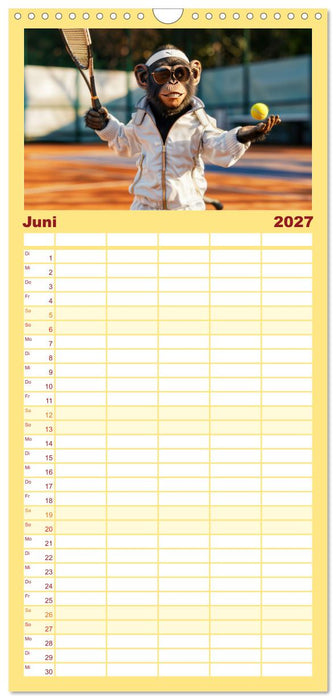 Der tierisch lustige Tennis-Kalender (CALVENDO Familienplaner 2027)