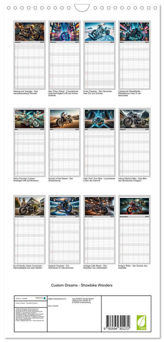 Custom Dreams - Showbike Wonders (CALVENDO Familienplaner 2027)