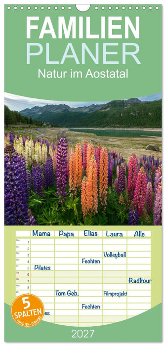 Natur im Aostatal (CALVENDO Familienplaner 2027)