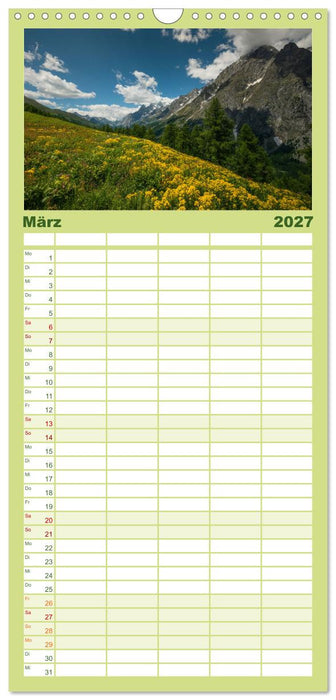 Natur im Aostatal (CALVENDO Familienplaner 2027)