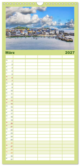 Cornwall - Malerische Landschaften mit grandiosen Küsten (CALVENDO Familienplaner 2027)