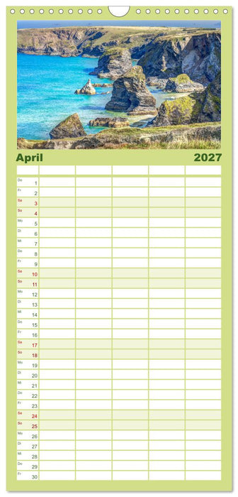 Cornwall - Malerische Landschaften mit grandiosen Küsten (CALVENDO Familienplaner 2027)