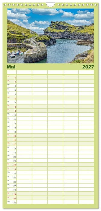 Cornwall - Malerische Landschaften mit grandiosen Küsten (CALVENDO Familienplaner 2027)