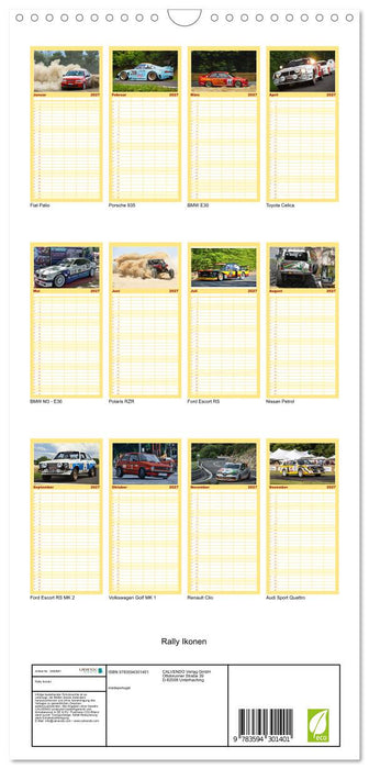 Rally Ikonen (CALVENDO Familienplaner 2027)