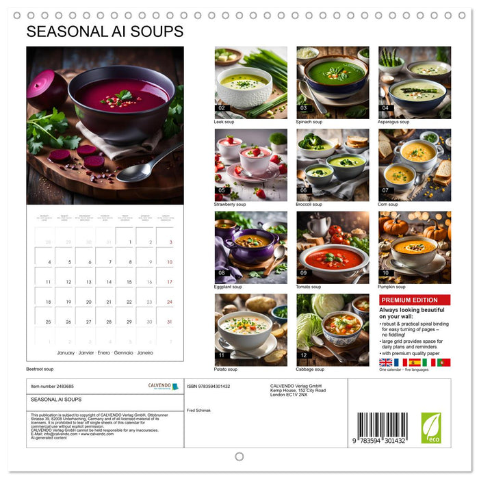 SEASONAL AI SOUPS (CALVENDO Monthly Calendar 2027)