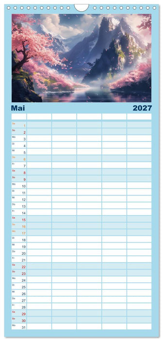 Anime - Welten: Eine Reise durch verträumte Welten (CALVENDO Familienplaner 2027)