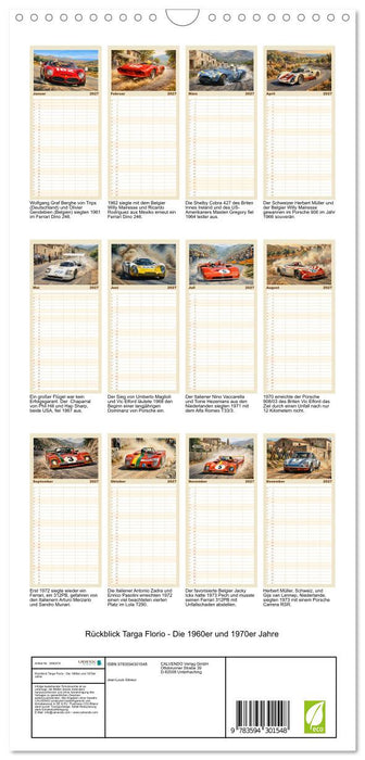 Rückblick Targa Florio - Die 1960er und 1970er Jahre (CALVENDO Familienplaner 2027)