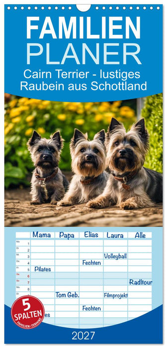 Cairn Terrier - lustiges Raubein aus Schottland (CALVENDO Familienplaner 2027)