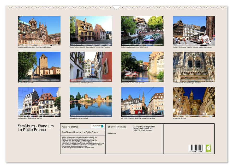 Straßburg - Rund um La Petite France (CALVENDO Wandkalender 2027)